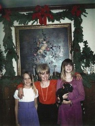 Lauren with mother and sister Christmas 70