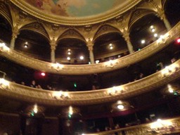 The balconies inside the opera house.