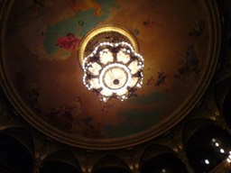 In the opera house: This magnificent chandelier weighs one ton! Just hanging over the audience's heads like the sword of Damocles