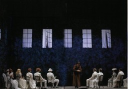 Onstage during a scene in Wagner's "Sigfrid". That's me sitting on the far right.