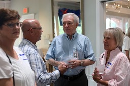 Bill Chappell, Bob Burkett and Leila Walker Burkett '77 