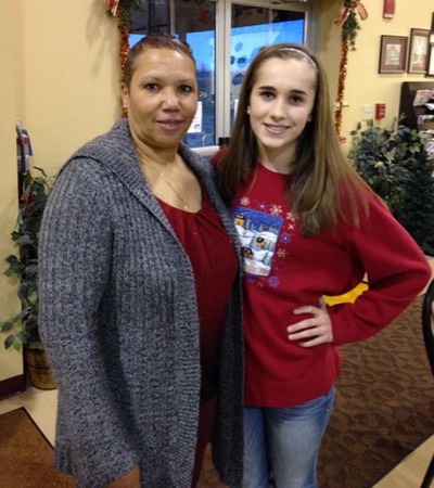 Deborah with a student 2013