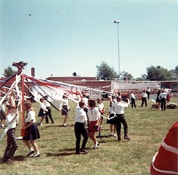 May Day at Blossomwood School Stephen in the foreground 5-68