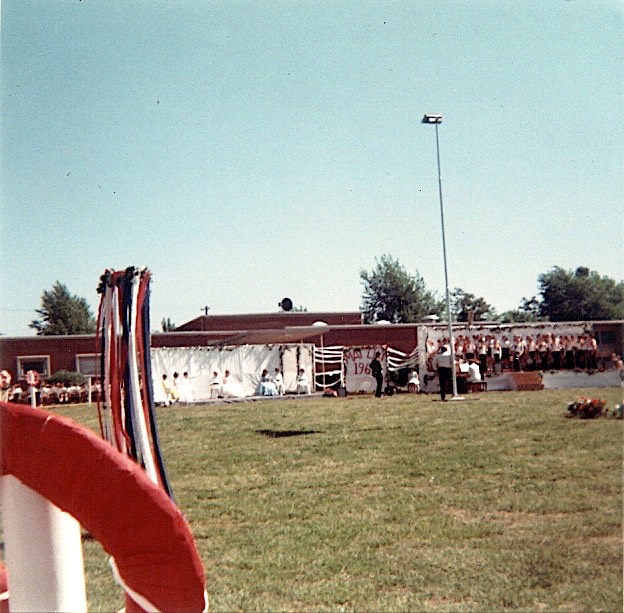 May Day at Blossomwood School Stepehn on the platform 5-68